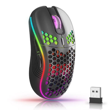 2.4G Wireless RGB Gaming Mouse – Rechargeable 6-Button Ergonomic Mouse