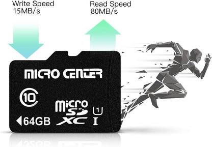 Micro Center 64GB Class 10 Microsdhc Flash Memory Card with Adapter, 2Pack