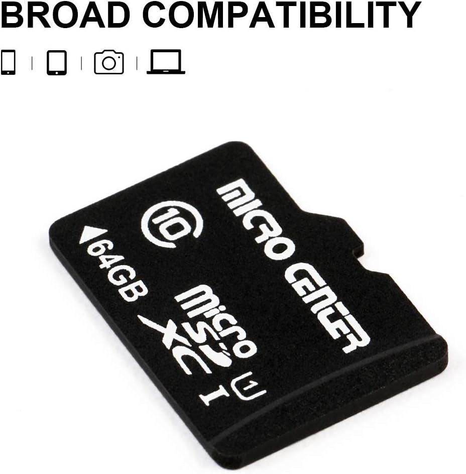 Micro Center 64GB Class 10 Microsdhc Flash Memory Card with Adapter, 2Pack