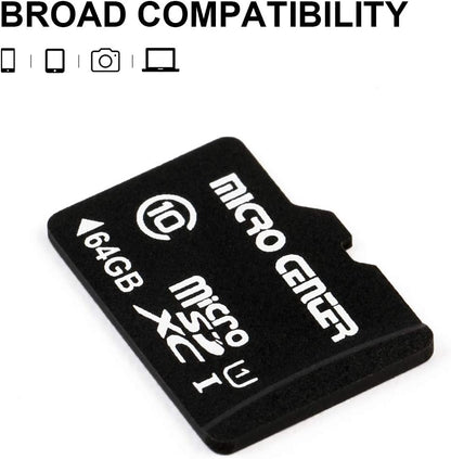 Micro Center 64GB Class 10 Microsdhc Flash Memory Card with Adapter, 2Pack
