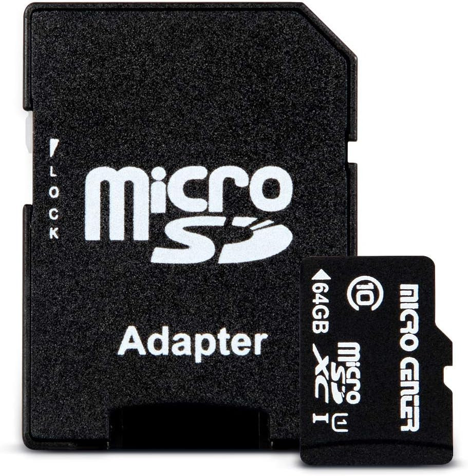 Micro Center 64GB Class 10 Microsdhc Flash Memory Card with Adapter, 2Pack